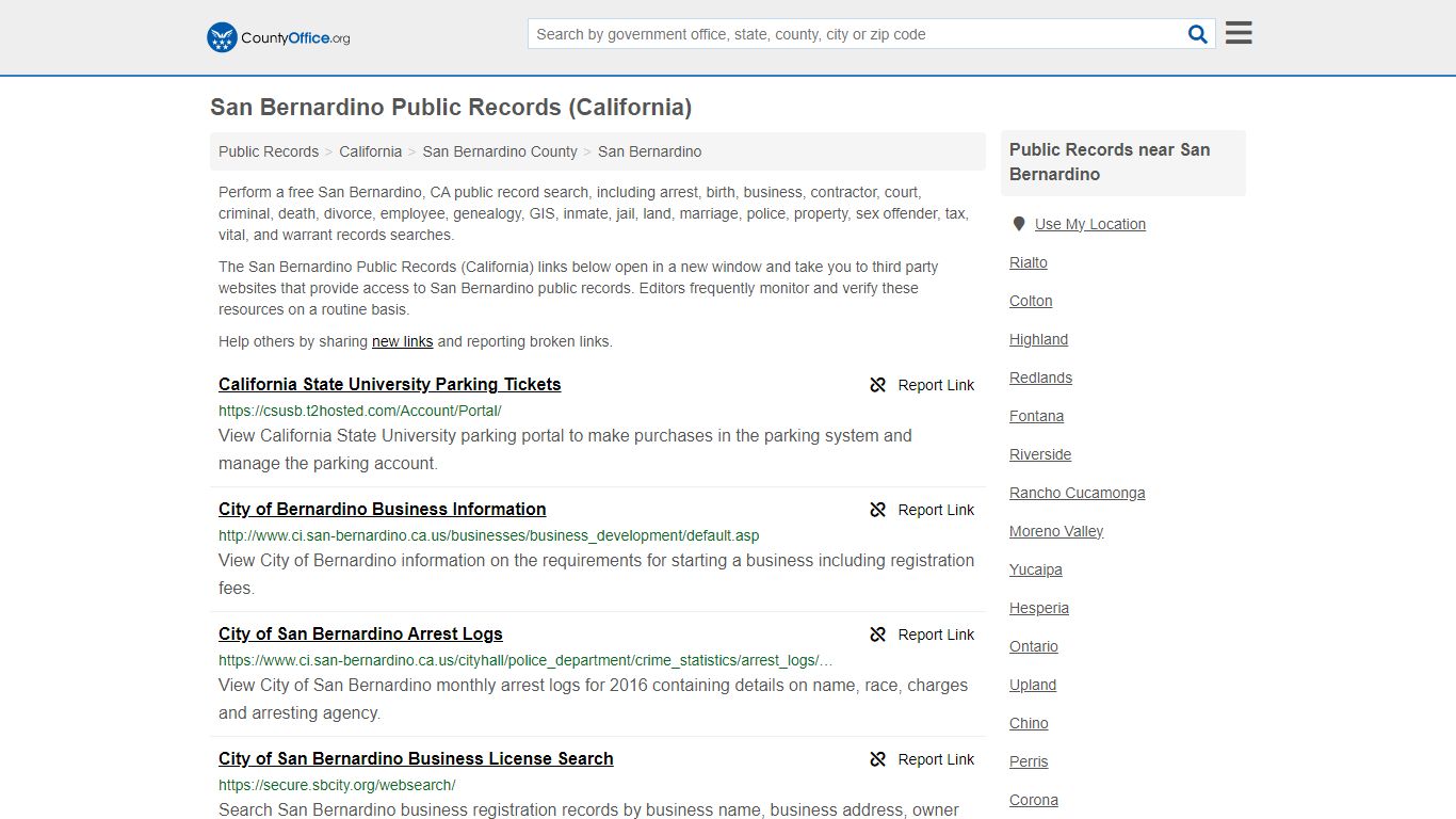 San Bernardino Public Records (California) - County Office